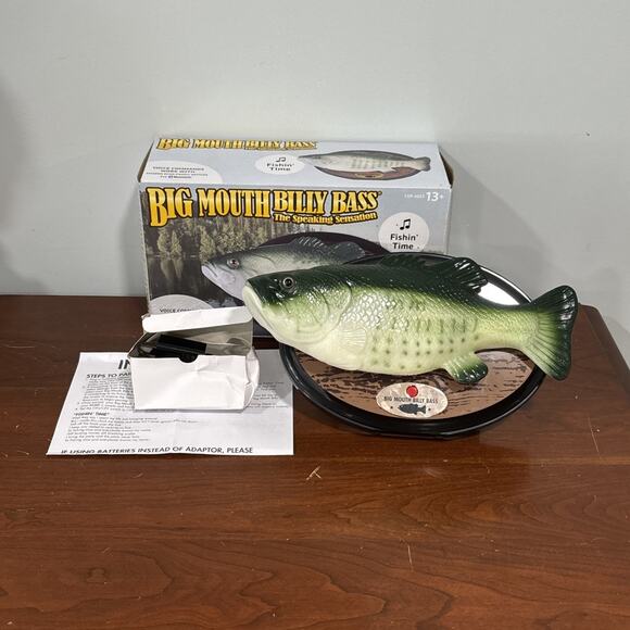 Big Mouth Billy Bass 2018 The Speaking Sensation Bluetooth Gemmy Fishing Time - Picture 1 of 12